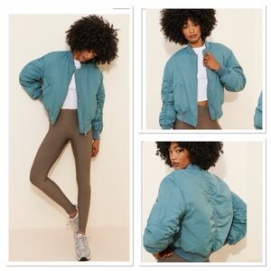 BDG Barrel Sleeve Cropped Bomber Jacket